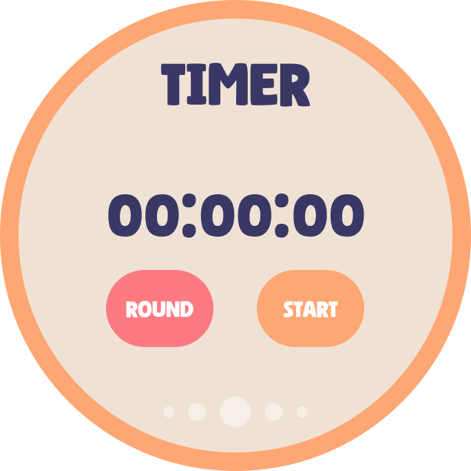 GlucoBuddy watch UI — timer screen