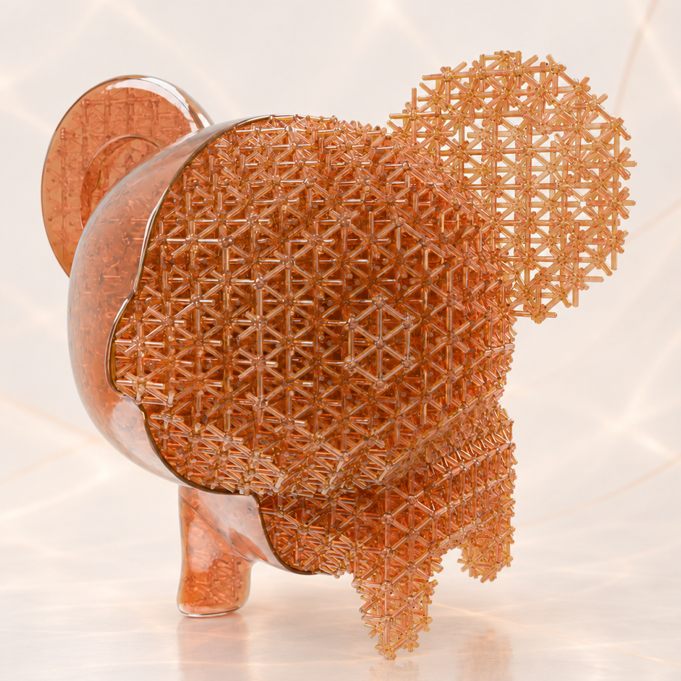 Koala figure filled with full lattice structure