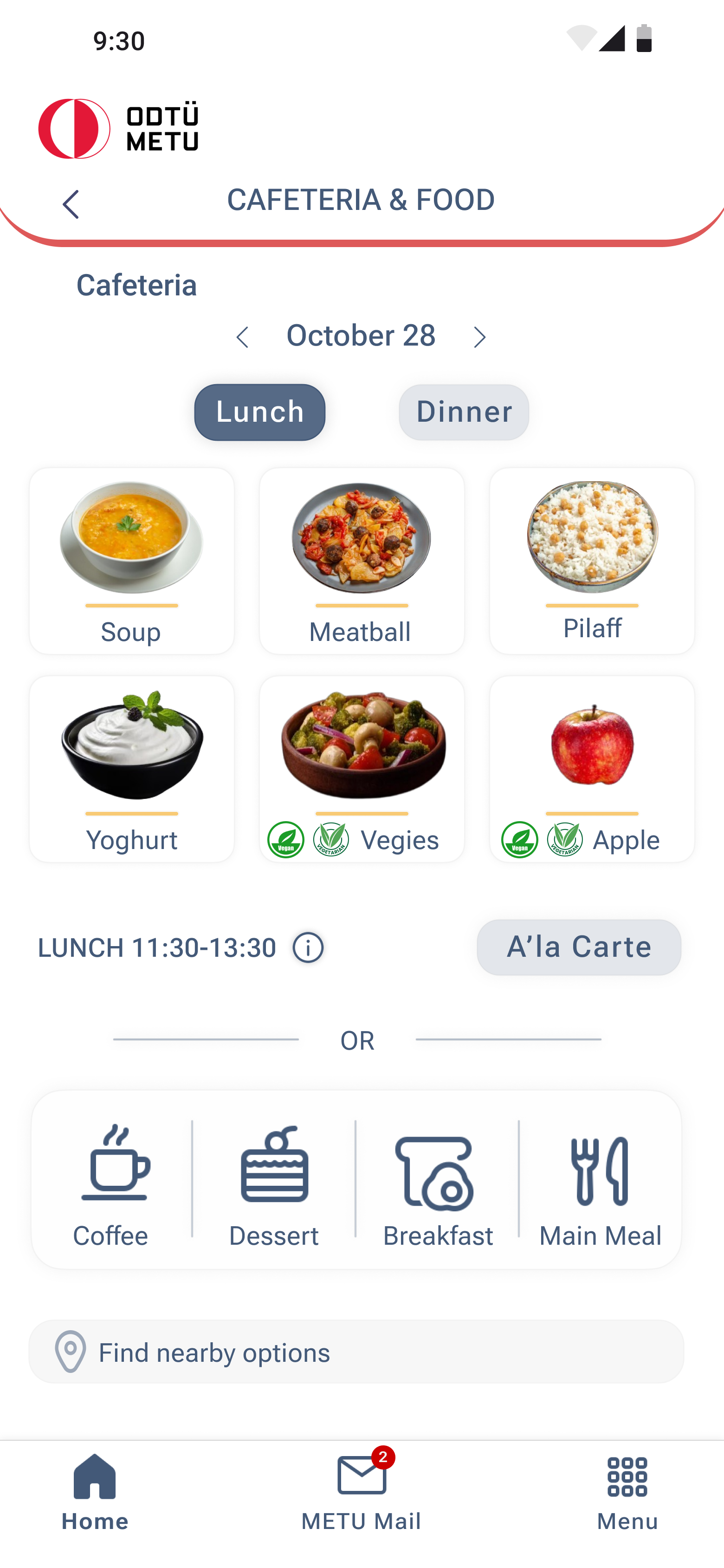 Cafeteria and food