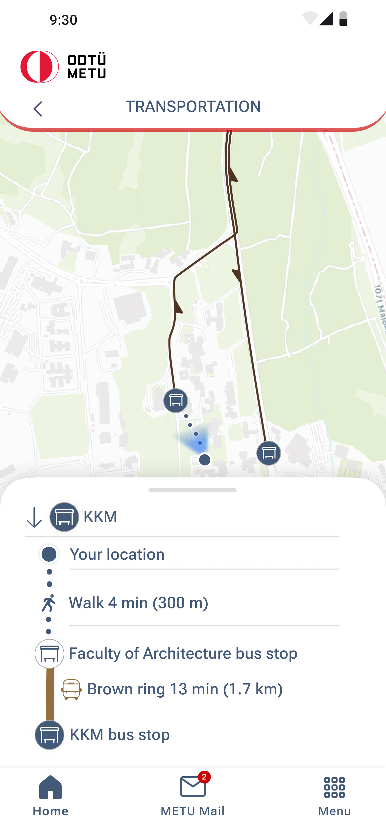 Transportation — brown ring route detail
