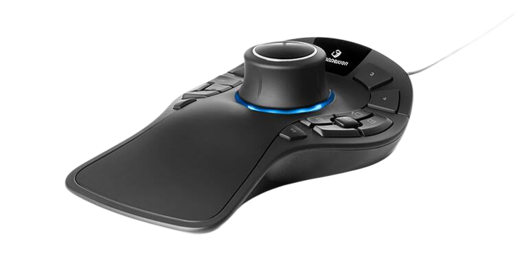 3Dconnexion SpaceMouse — a dedicated 3D controller with a six-axis analog puck