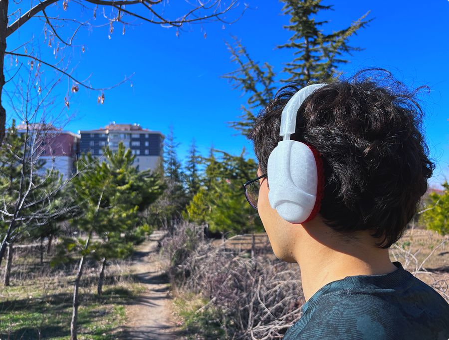 Headphone worn on a trail